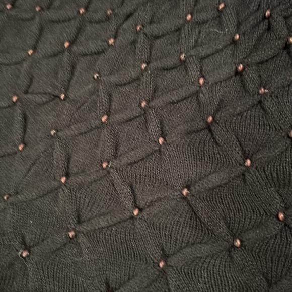 Charter Club Black Crew Neck Sweater with Quilted Design - Picture 4 of 16